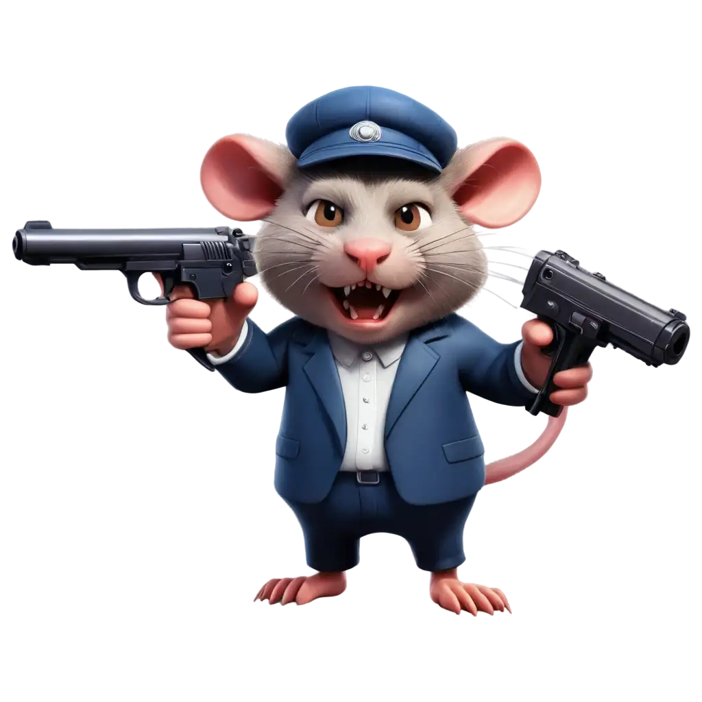Angry-Cartoon-RatPNG-Image-Usage-Scenarios-with-Gun-Pistol-PNG-HighQuality-Image-for-Dynamic-Use