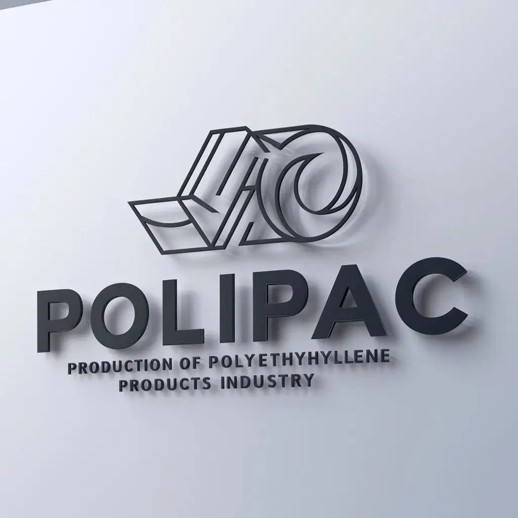 a logo design,with the text "Polipac", main symbol:Polymer film,complex,be used in Production of polyethylene products industry,clear background