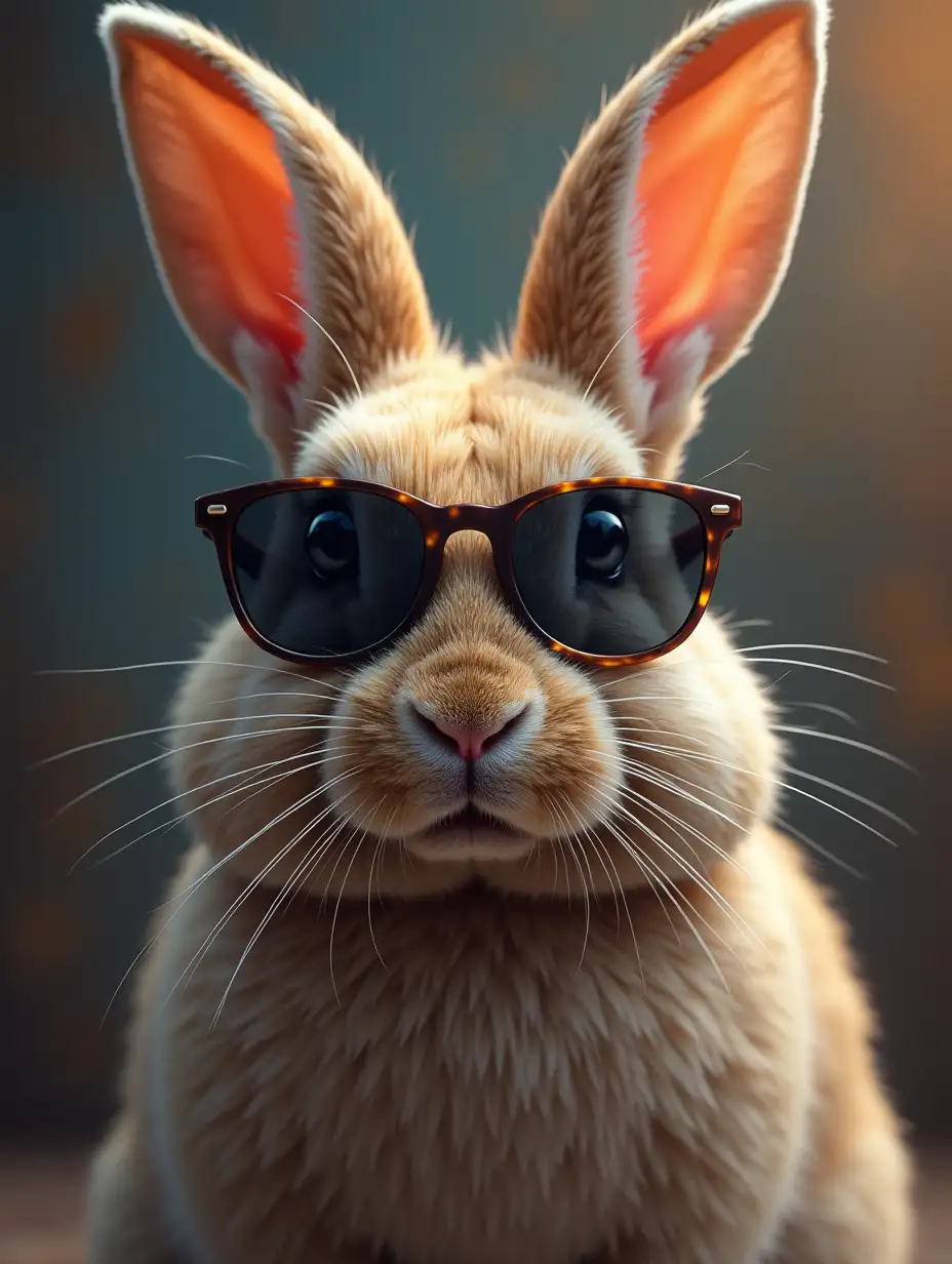 Rabbit with dark glasses making ok