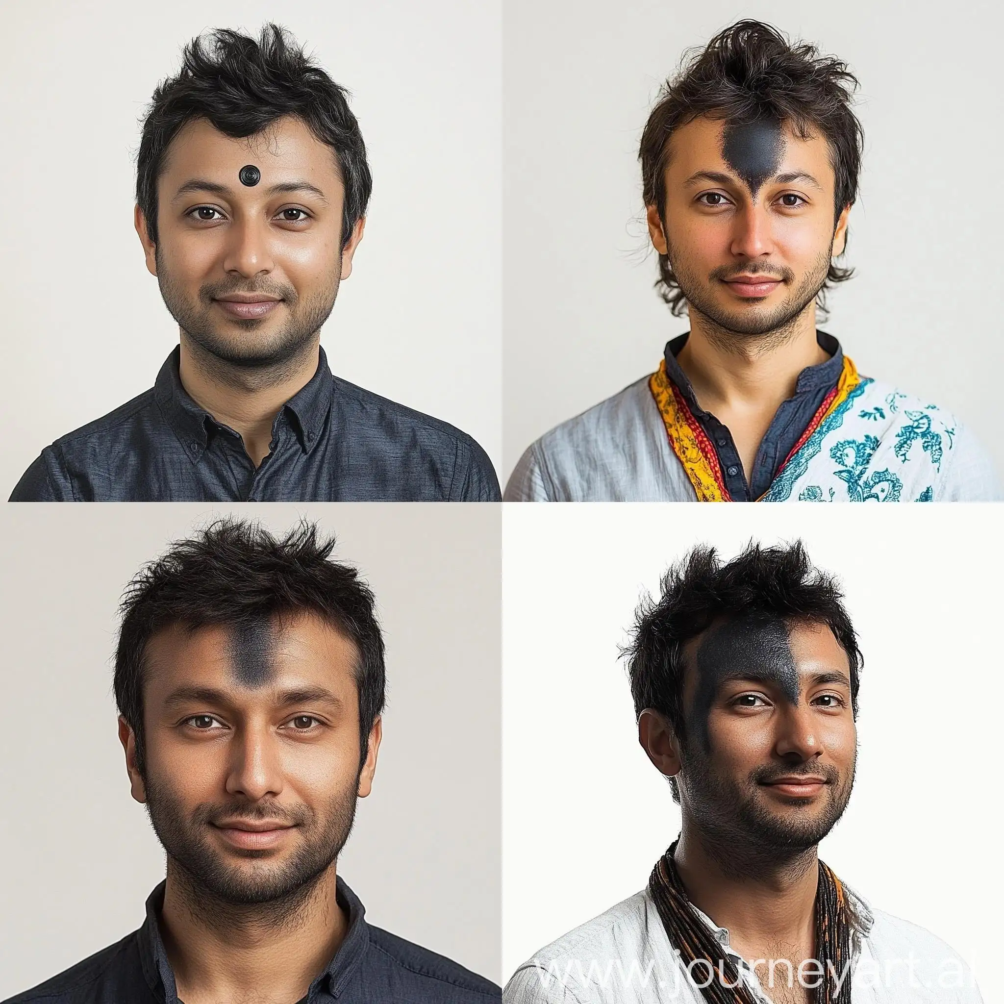 Transformation-into-DarkSkinned-Indian-on-White-Background