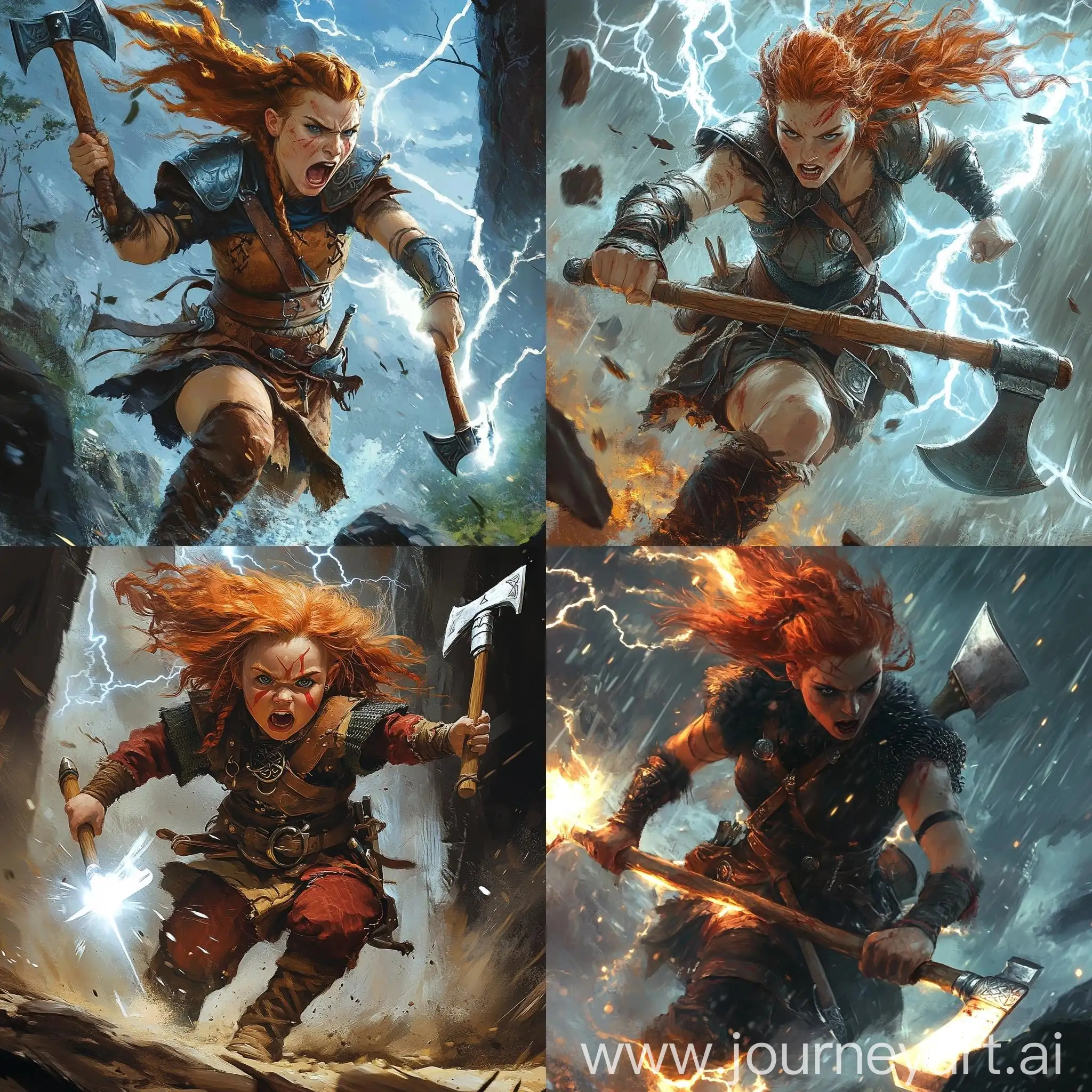 Fierce-RedHaired-Viking-Girl-Charging-with-Lightning-Axes