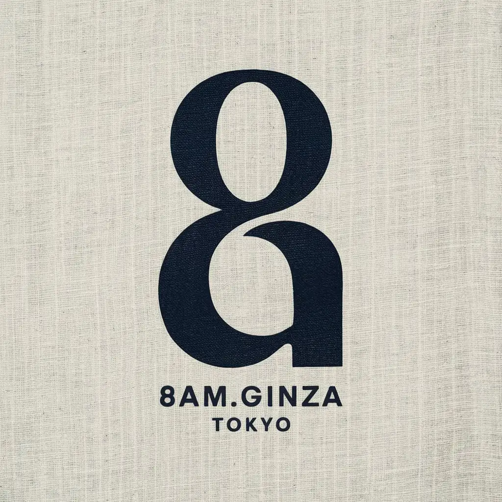 LOGO Design for 8amGinza Tokyo Minimalistic G with Linen Texture and Japanese Craftsmanship