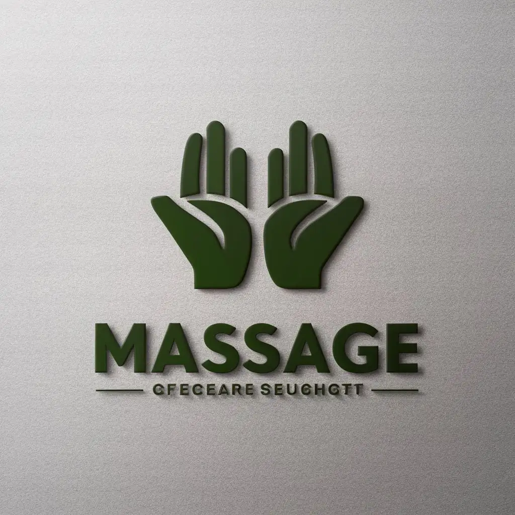 a vector logo design,with the text "Massage", main symbol:Hands,Moderate,be used in Others industry,clear background