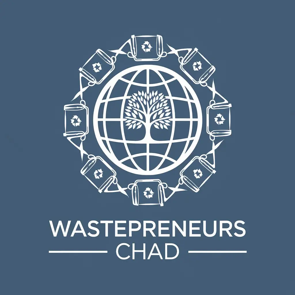 LOGO Design for WASTEPRENEURS CHAD Sustainability Symbol with Clear Background