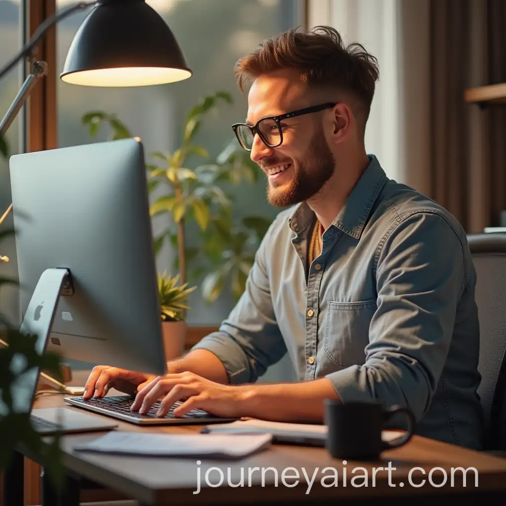 Freelancer-Working-from-Home-in-a-Cozy-Office-Environment
