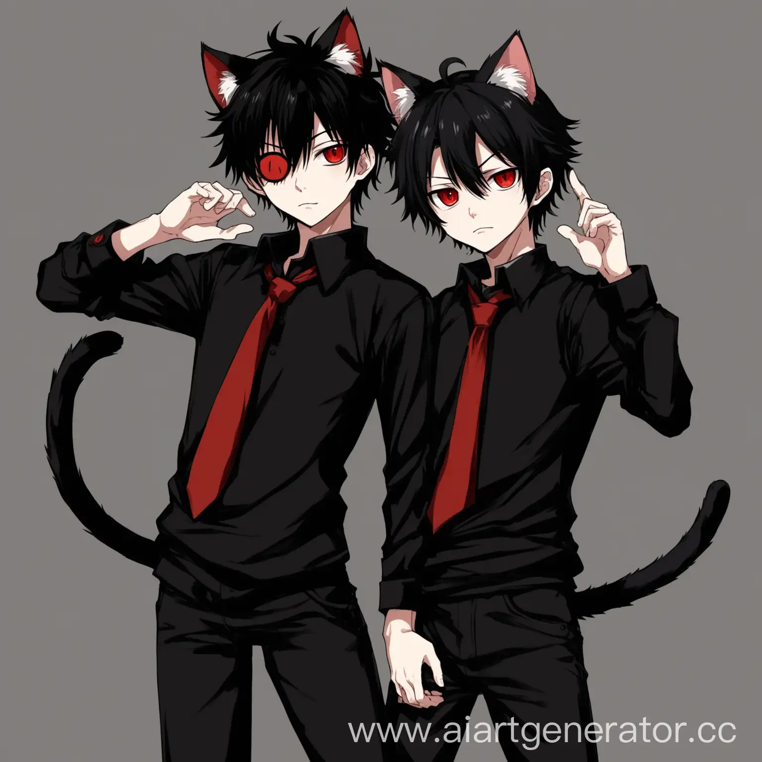 Anime-Boy-with-Black-and-Red-Eyes-and-Cat-Ears