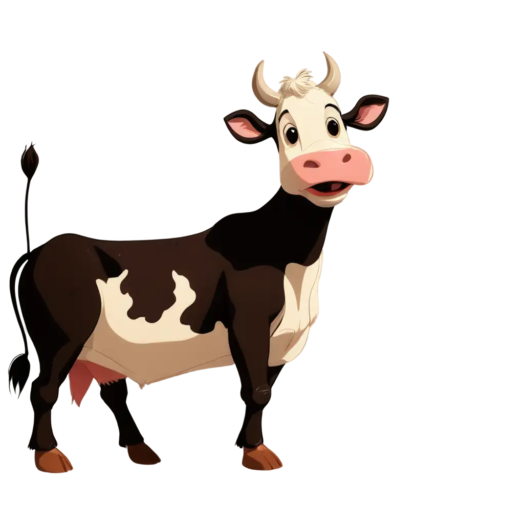 Disney-Style-Cow-PNG-Image-for-HighQuality-Illustrations-and-Designs