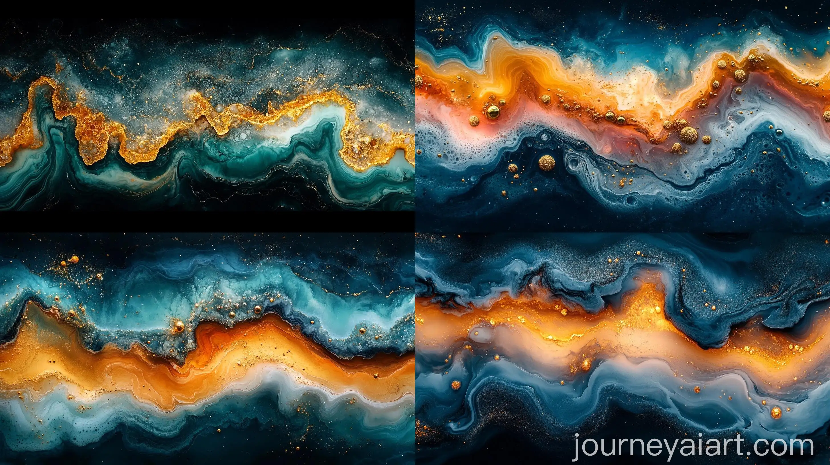 Vibrant-Acrylic-Fluid-Art-Abstract-Marble-Background-with-Waves-and-Bubbles