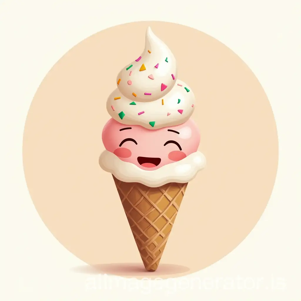 A LOGO OF AN ICE CREAM WITH A BODY AND FACE