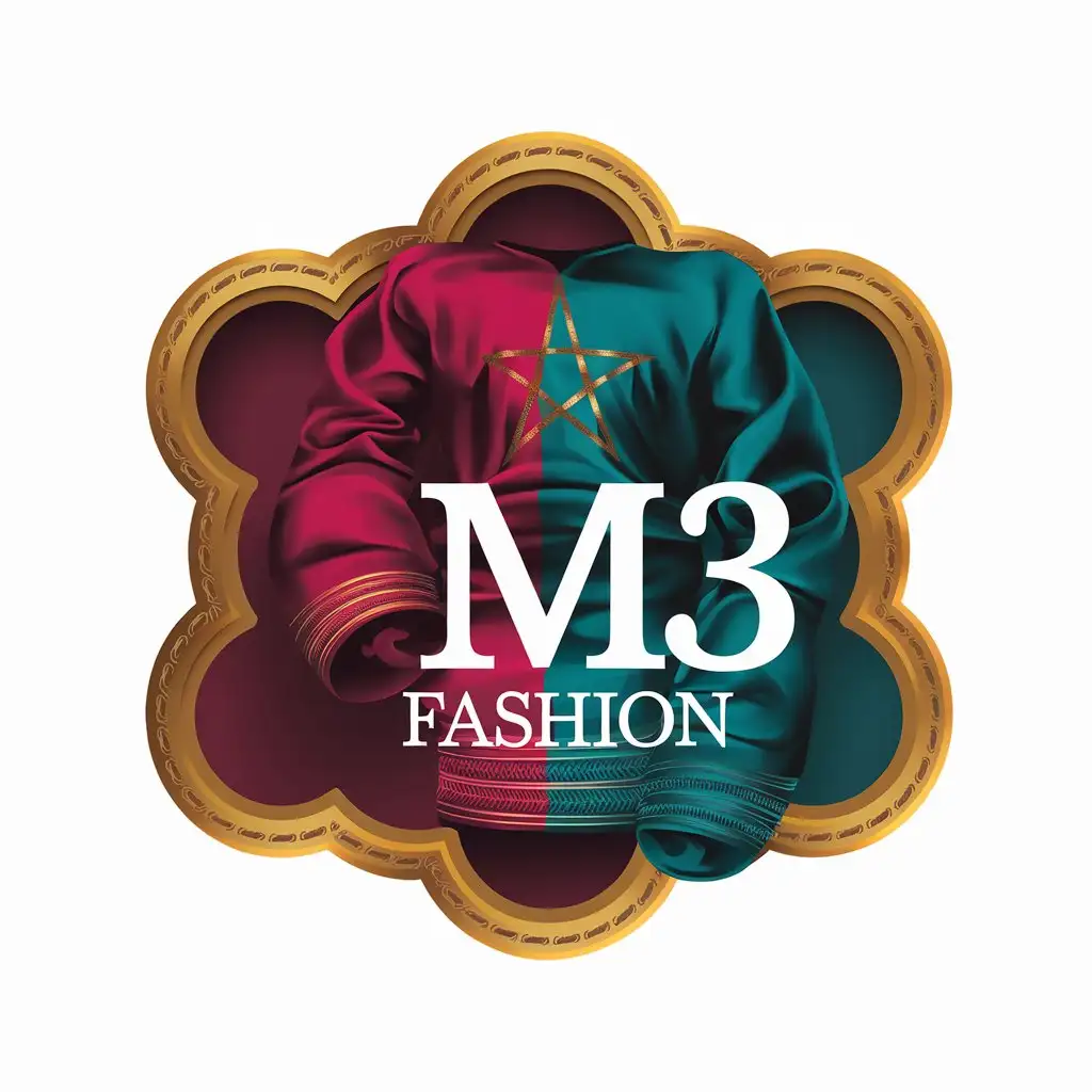 LOGO Design For M3 Fashion Moroccan Flag Colors with Traditional Mens Clothing Theme