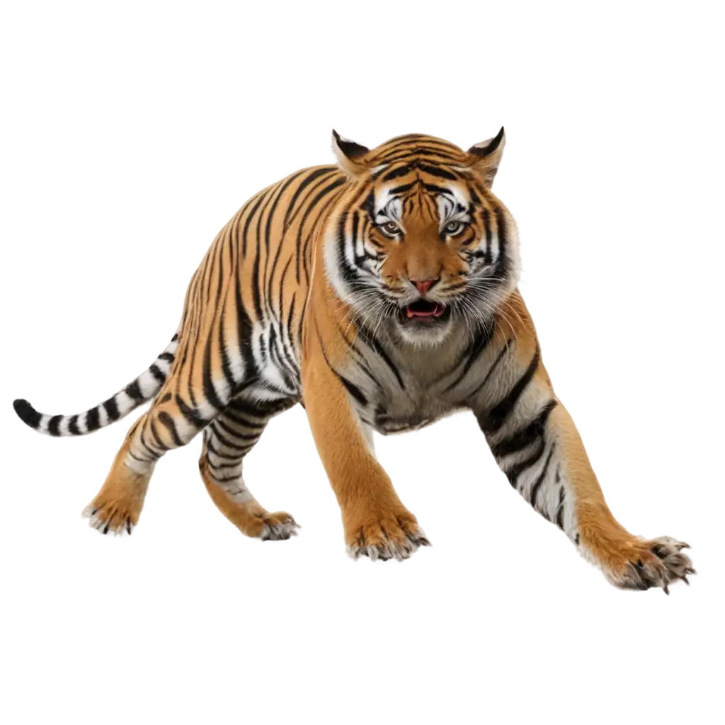 hunting tiger low on legs stealthing