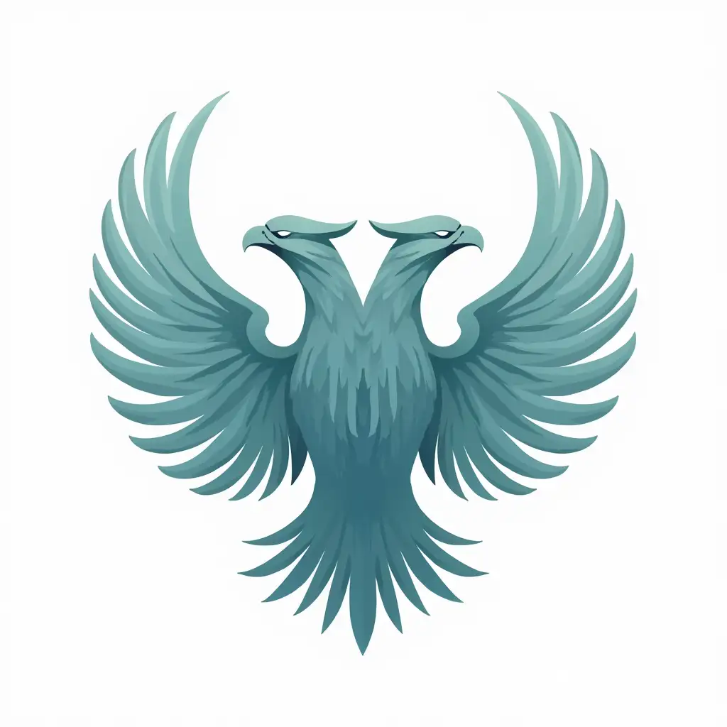 Modern-Naturalistic-DoubleHeaded-Eagle-Logo-with-Seljuk-Motifs