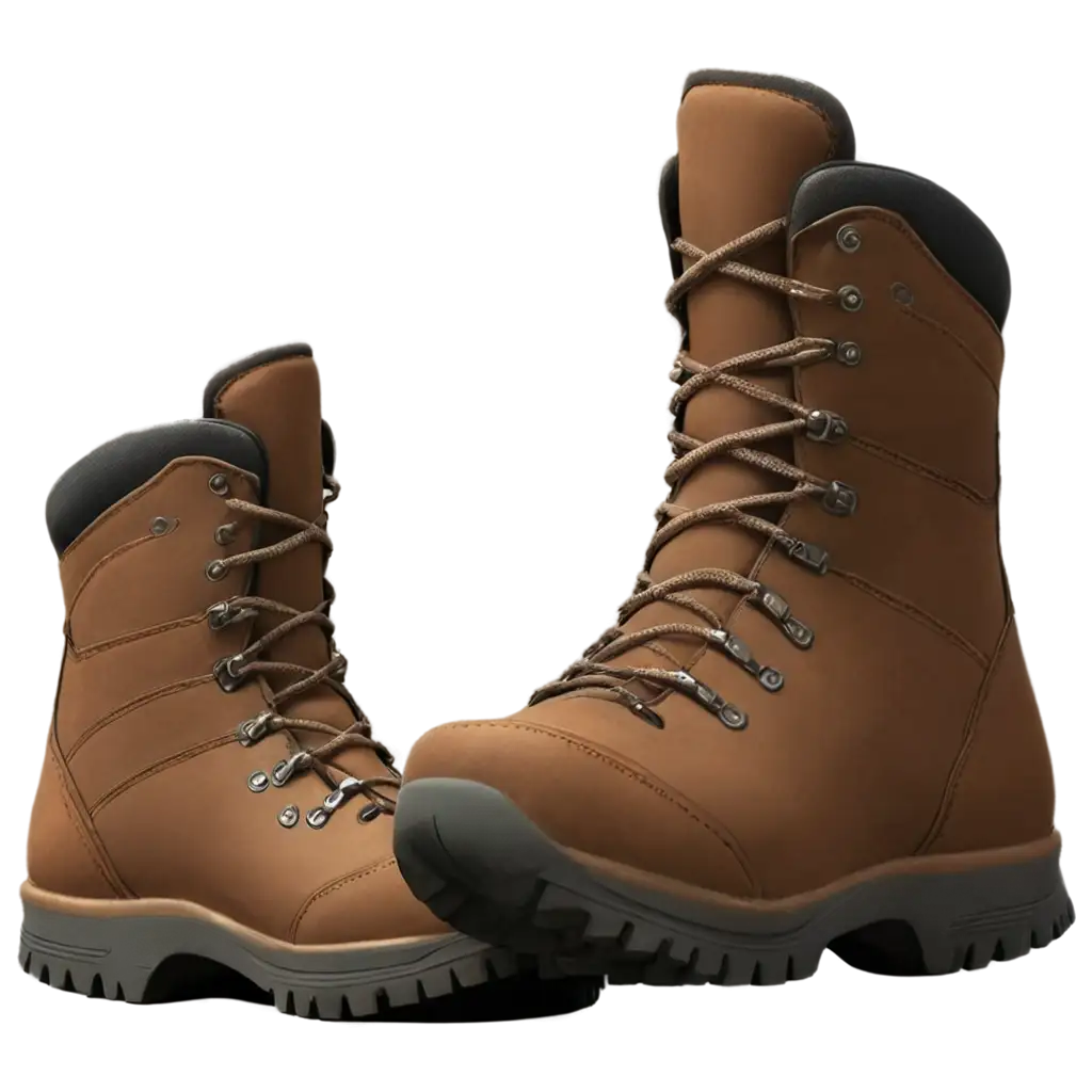 Mountain-Boots-PNG-Image-Brown-Hiking-Boots-in-Animation-Style-for-HighQuality-Visuals