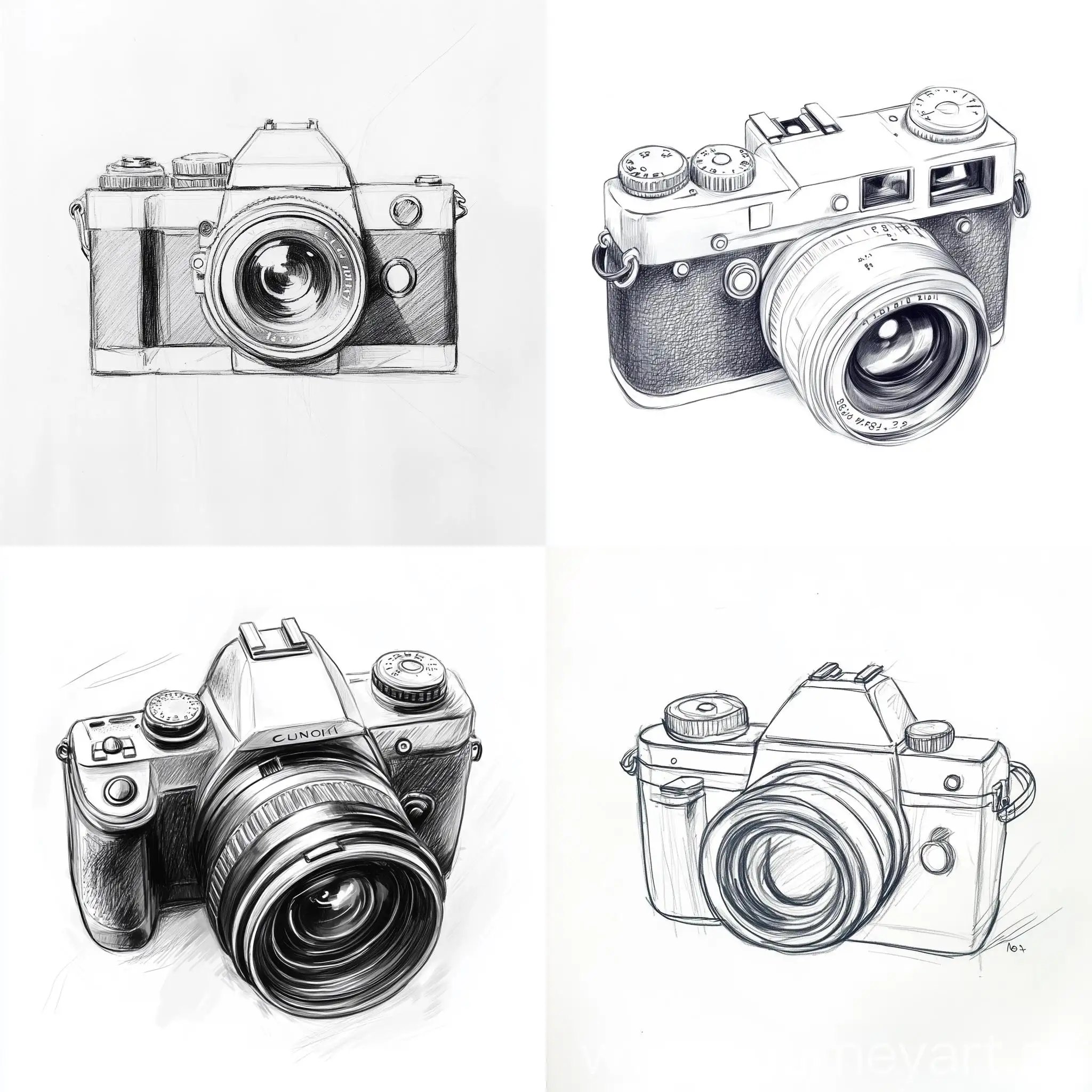 Sketch-of-a-Single-Camera-on-White-Background