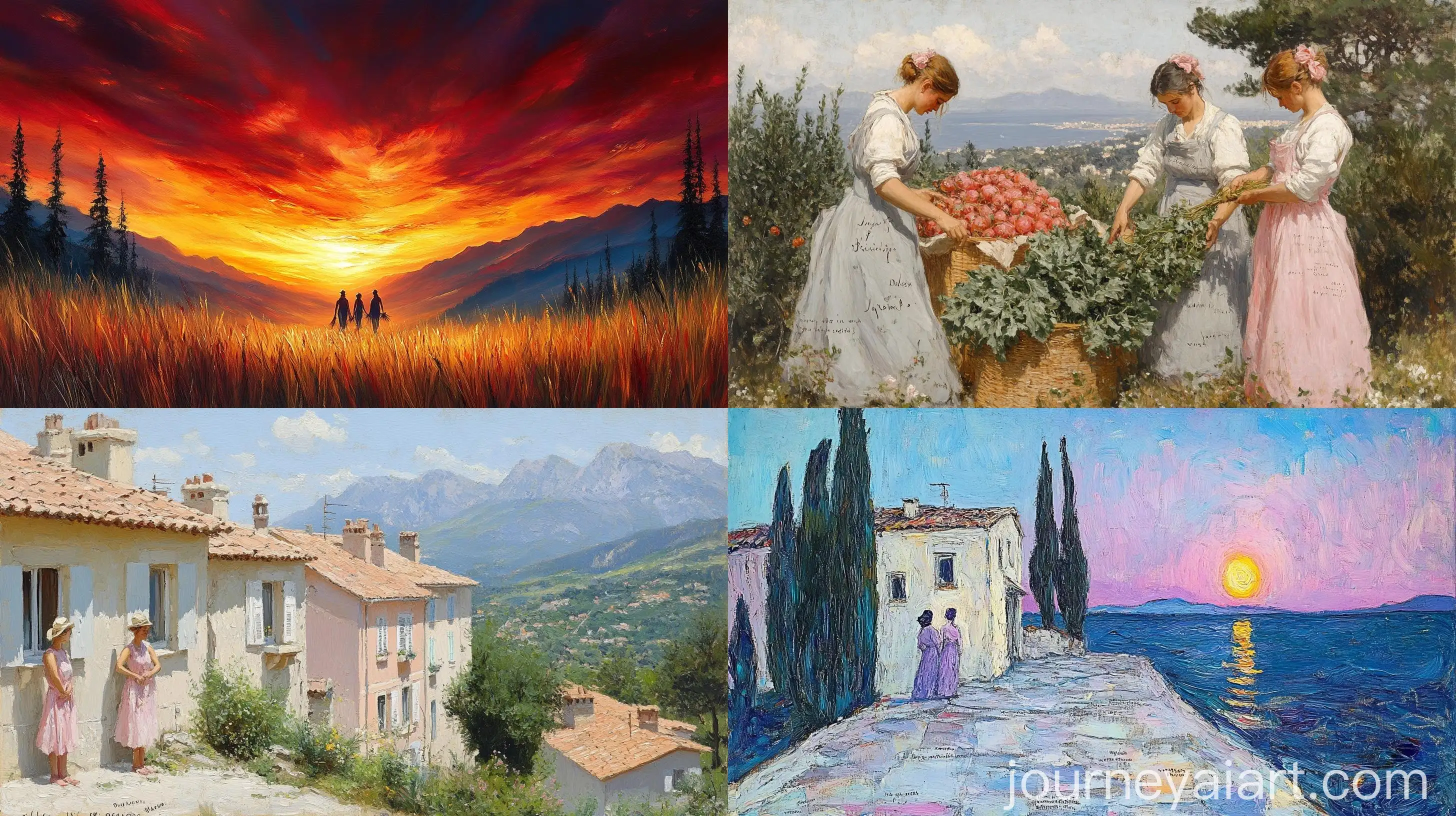 Harvesting-Women-at-Sunset-in-Vaucluse-ProvenceAlpesCte-dAzur