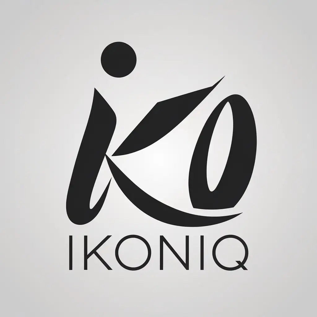 LOGO Design for IKONIQ Sharp Cursive Font with Minimalistic Style for Nonprofit Industry