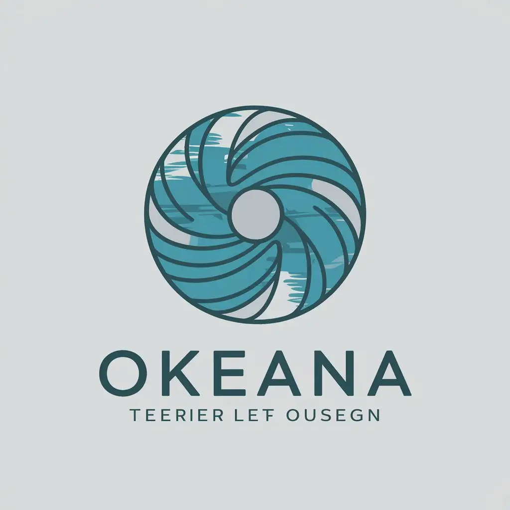 a vector logo design,with the text "Okeana", main symbol:Ocean,complex,clear background