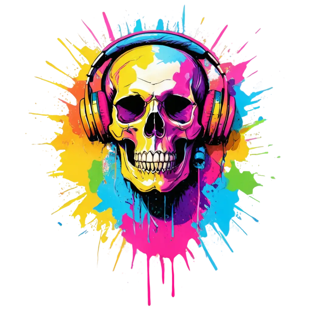 Vibrant-Skull-Headphone-PNG-A-Colorful-Artistic-Splash-for-Creative-Projects