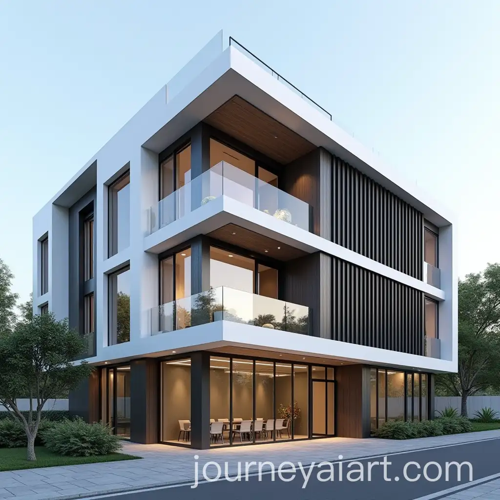 Modern-Contractors-Office-Faade-with-Aluminum-Cladding-Design