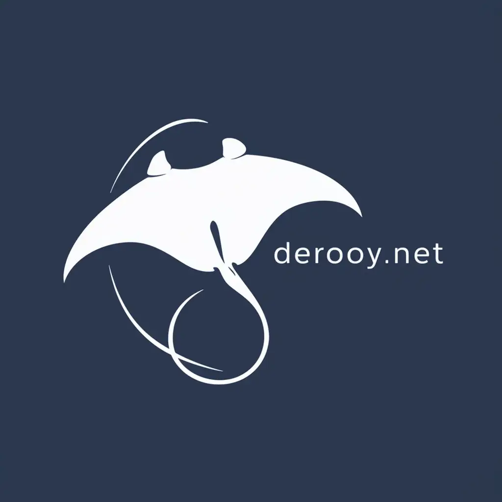 Minimalist-White-Manta-Ray-Logo-Design-for-derooynet