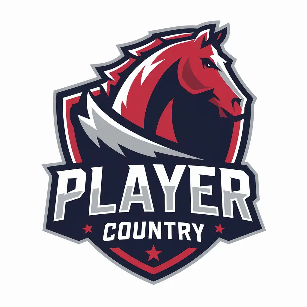 LOGO Design for Player Country Horse Symbol with Modern Touch for Technology Industry