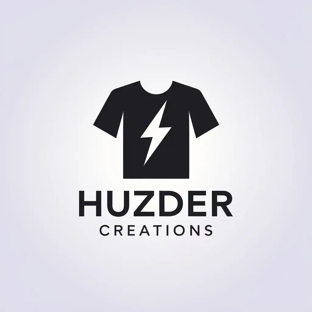 LOGO Design for Huzder Creations Minimalistic Shirts and Lightning Bolts for Internet Industry