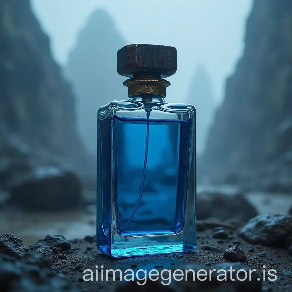 Deep-Blue-Azure-Perfume-Bottle-in-Apocalyptic-World