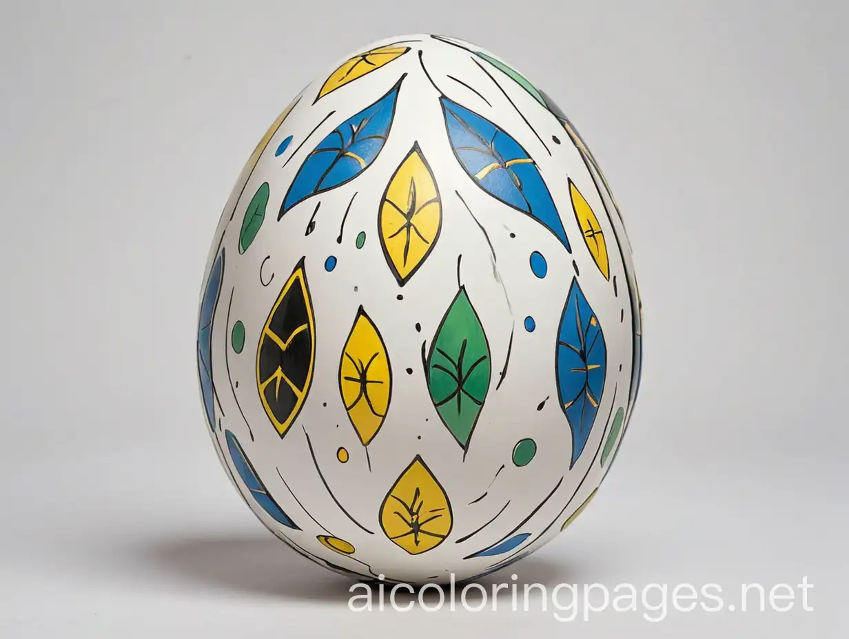 Blue-Egg-with-Yellow-and-Green-King-Markings-Coloring-Page