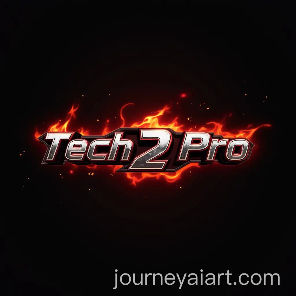 Futuristic-Tech-2-Pro-Logo-Design-with-Fiery-Background