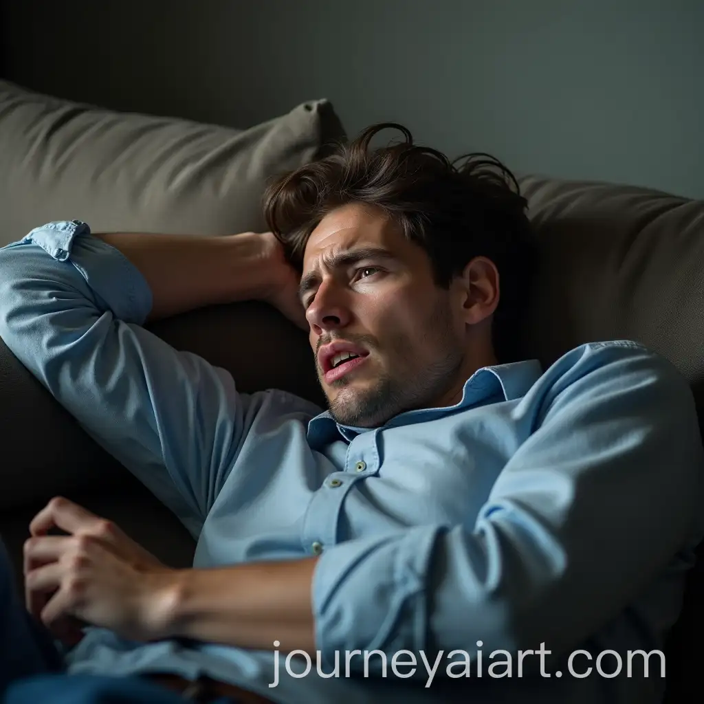 Tired-Young-Man-Lying-on-Sofa-in-Work-Clothes