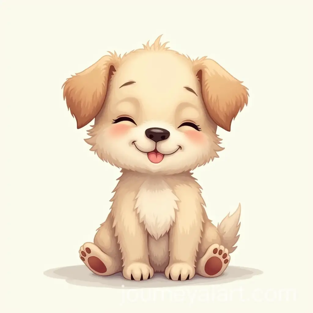 Cute-Small-Puppy-Sitting-in-Meditative-Position-Drawing