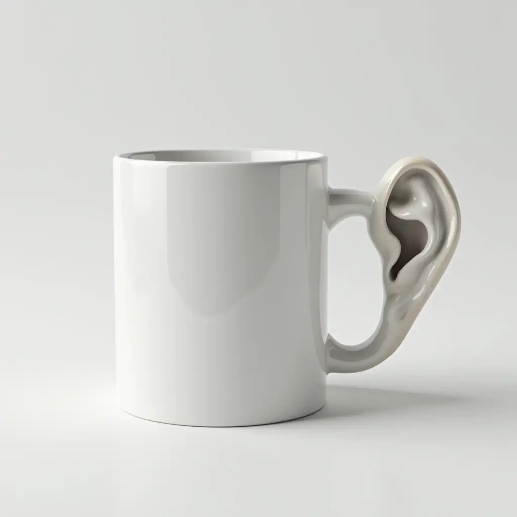 White-Ceramic-Coffee-Mug-with-EarShaped-Handle