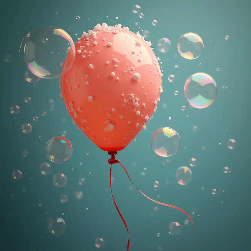 balloon, soap bubbles