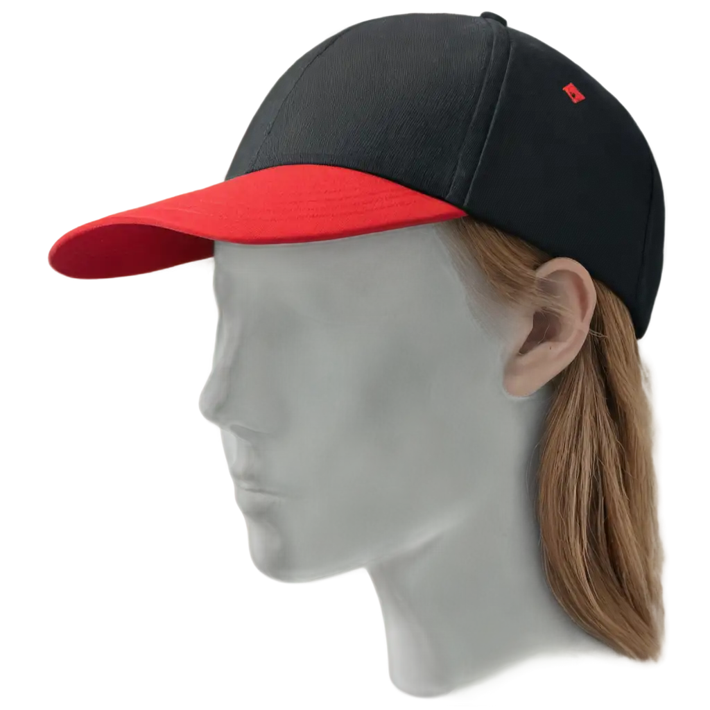 Black and red cap with brim