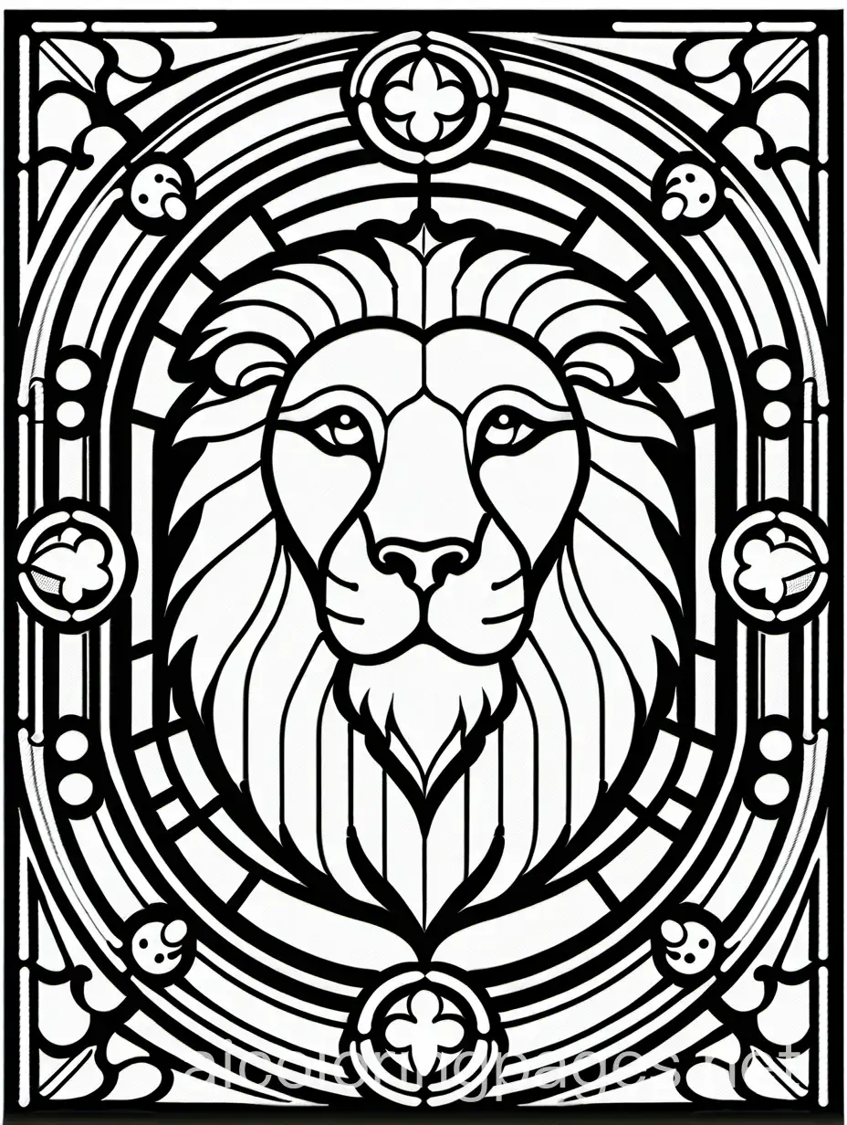 Lion-Stained-Glass-Coloring-Page-for-Kids