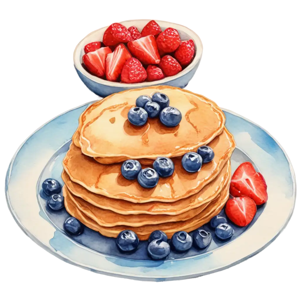 watercolour painted style pancakes