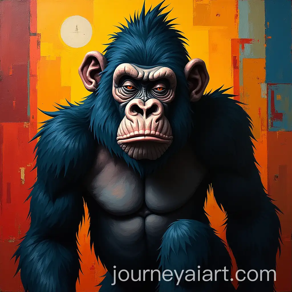 Cubist-Gorilla-Artwork-with-Abstract-Geometric-Shapes
