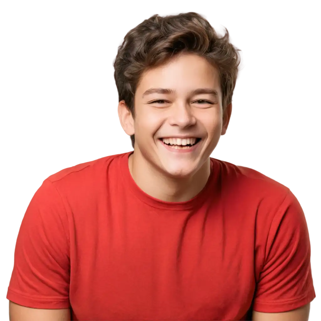 PNG-of-a-Laughing-Boy-in-Red-Shirt-HighQuality-Image-for-Versatile-Applications