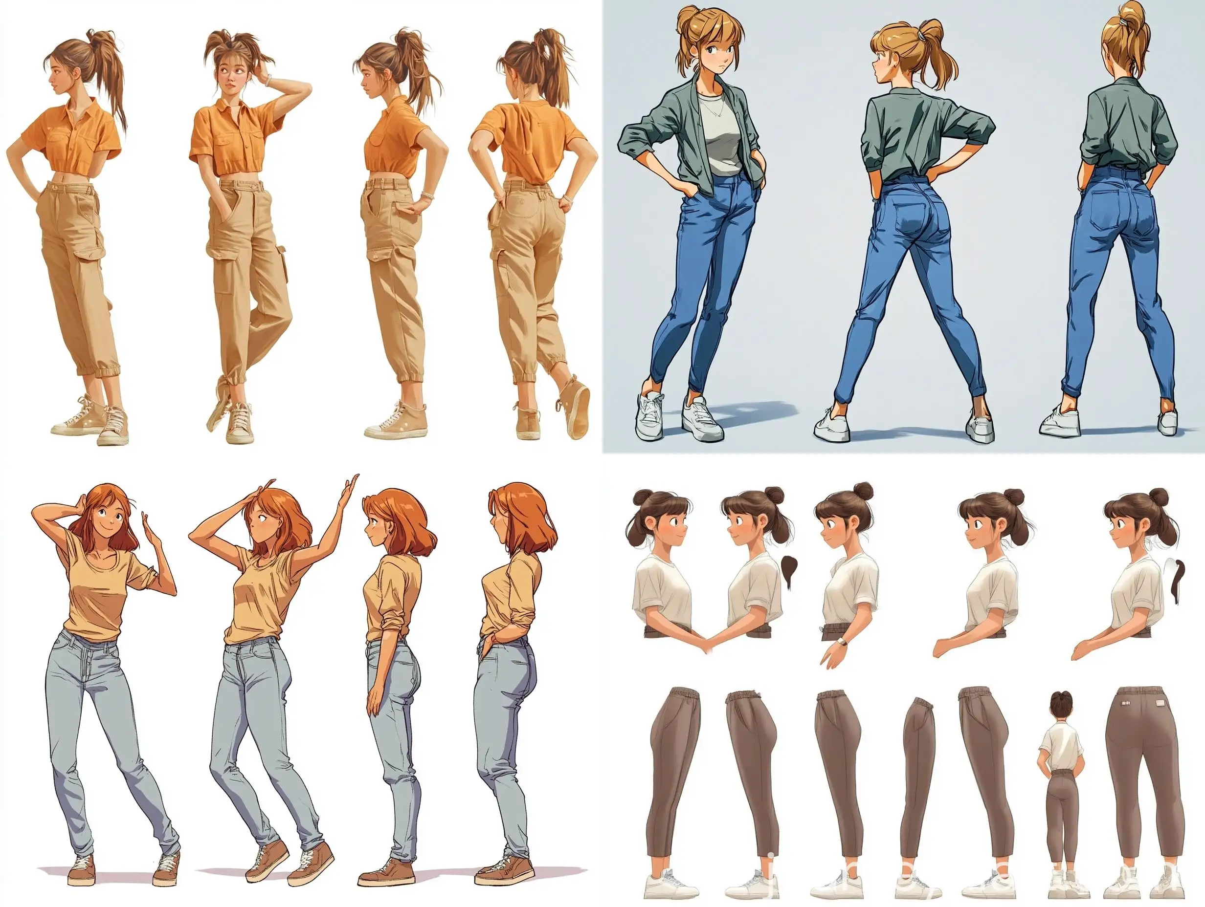 Curious-Character-in-Unique-Uniqlo-Clothing-Full-Body-Turnaround-Reference