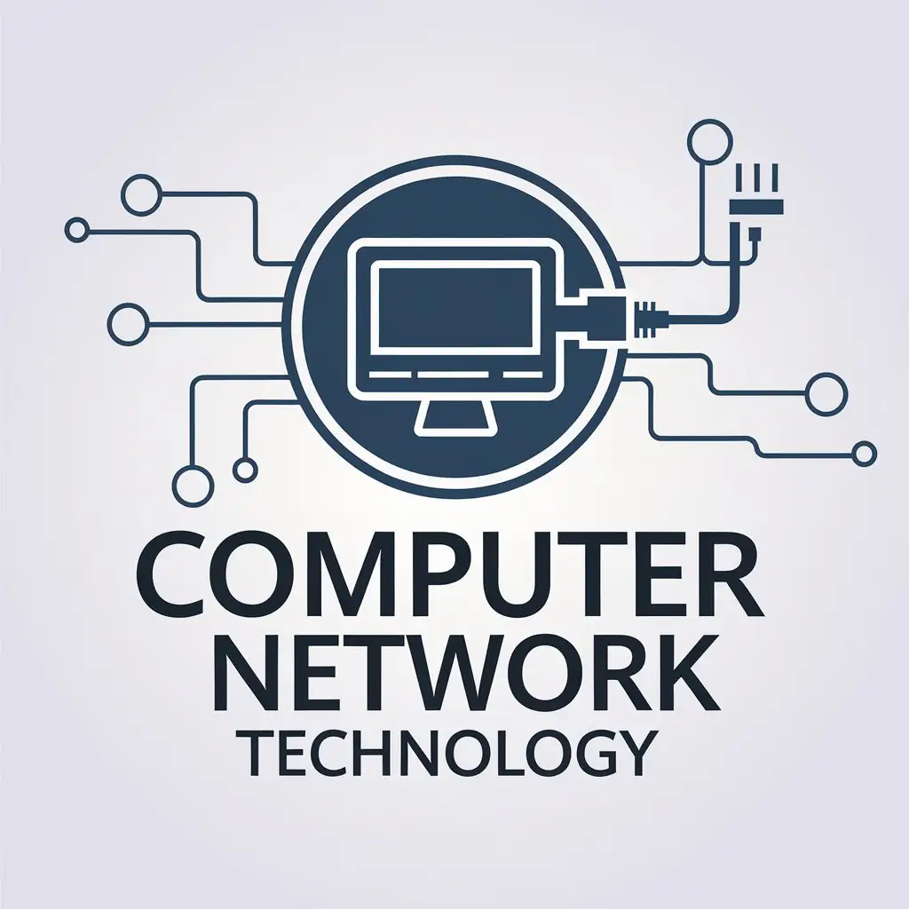 a vector logo design,with the text "computer network technology", main symbol:computer,Moderate,clear background