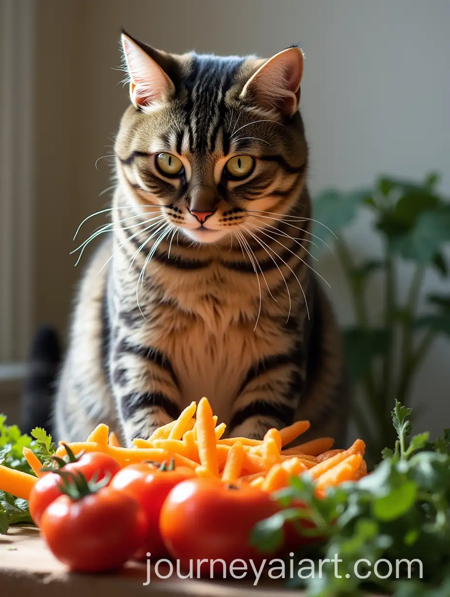 Cat-Washing-Vegetables-in-a-Kitchen-Setting