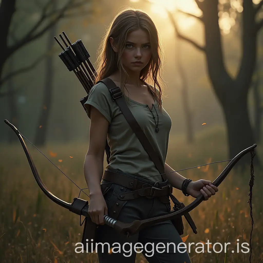 Girl-with-Bow-in-PostApocalyptic-Walking-Dead-Universe