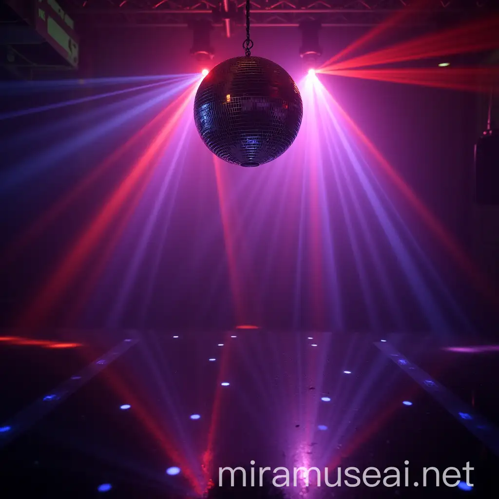 Vibrant Disco Scene with LED Lights and Music Vibes