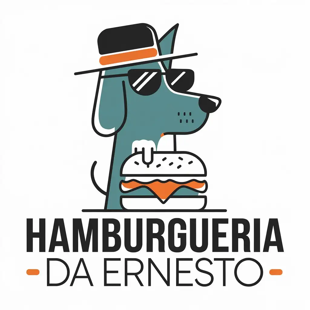 Stylish-Logo-Design-for-Hamburgueria-da-Ernesto-with-Fun-Mascot-and-Bold-Colors