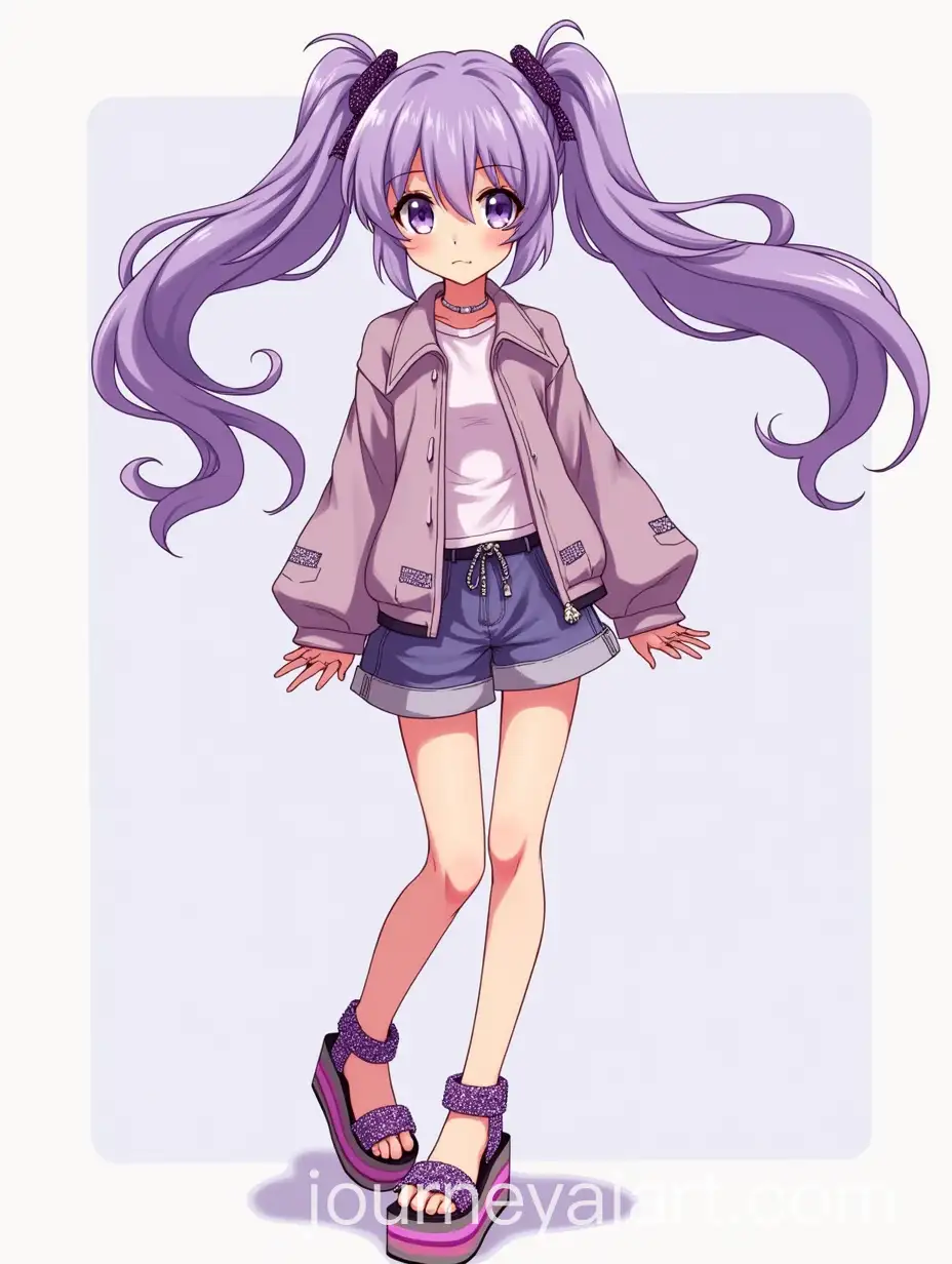 Anime-Girl-in-Y2K-Streetwear-with-Lavender-Hair-and-Glitter-Accessories