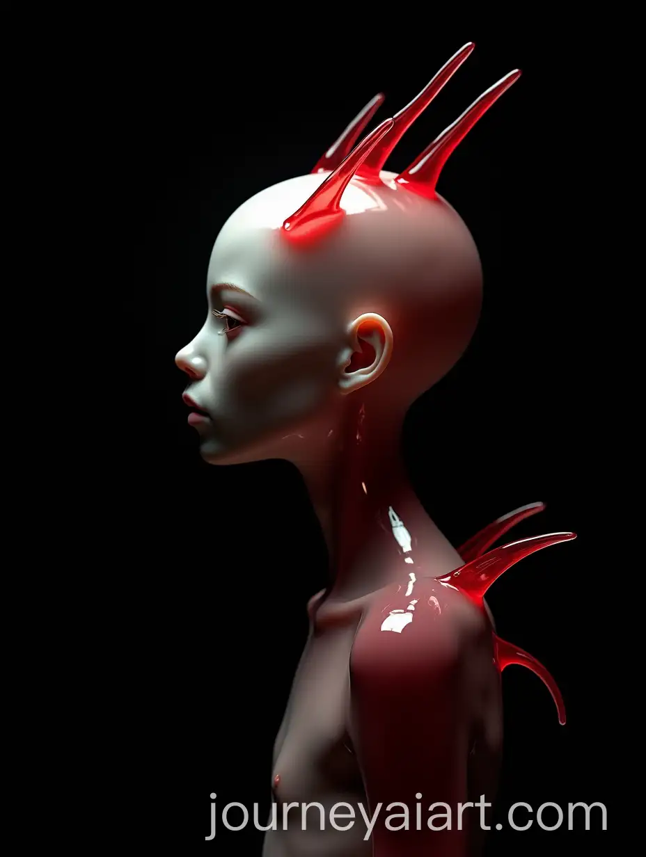 Transparent-Liquid-Creature-with-Glass-Spikes-and-Red-Liquid-Flowing