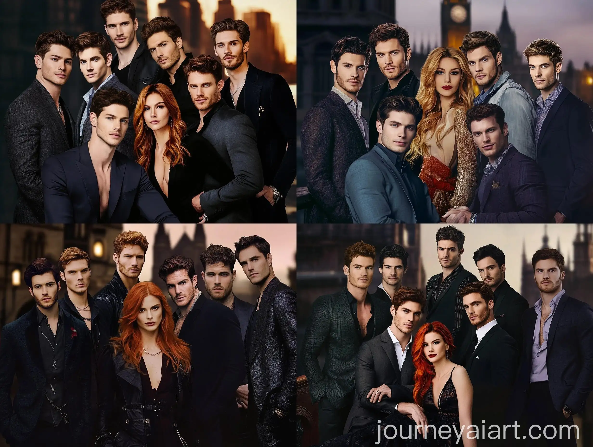 Captivating-Cinematic-Portrait-of-Stylish-Group-with-Mystery-and-Glamour
