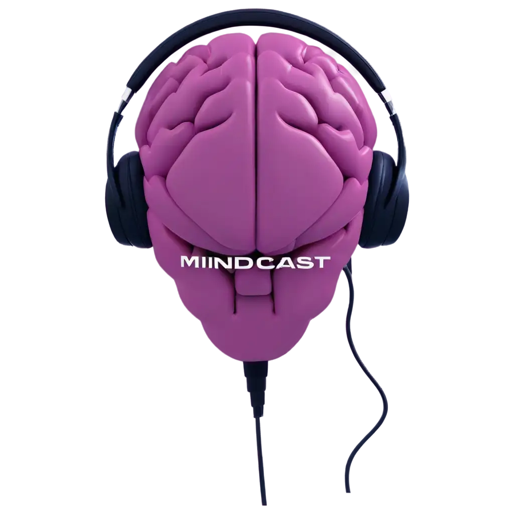 Purple-Brain-with-Headphones-PNG-Image-MindCast-Concept-Visualized