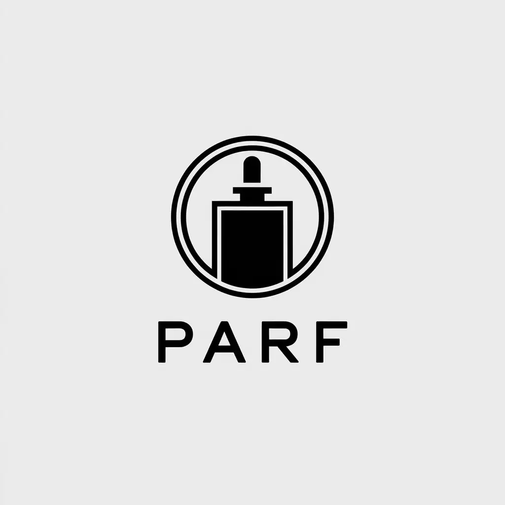 LOGO Design for PARF Minimalistic Vector Design with Perfume Symbol for Women