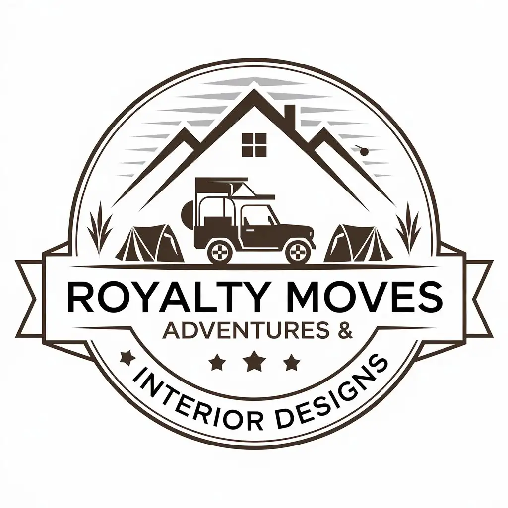 LOGO Design for Royalty Moves Adventures Interior Designs Safari Interior Design Elements for Travel Industry